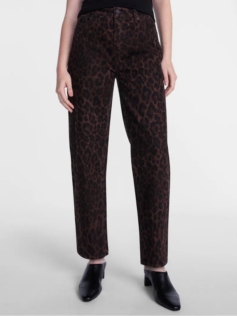 Scenario Women's and Women's Plus High Rise Barrel Jeans, 26", 28" Inseam, Sizes 0-28W | Walmart (US)