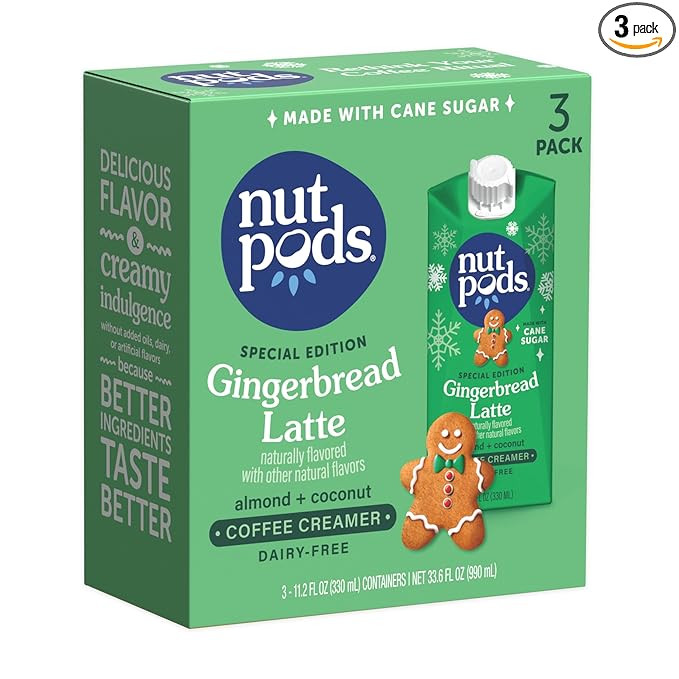 nutpods Gingerbread Latte Non Dairy Coffee Creamer, Sweetened with Organic Cane Sugar, Made from ... | Amazon (US)
