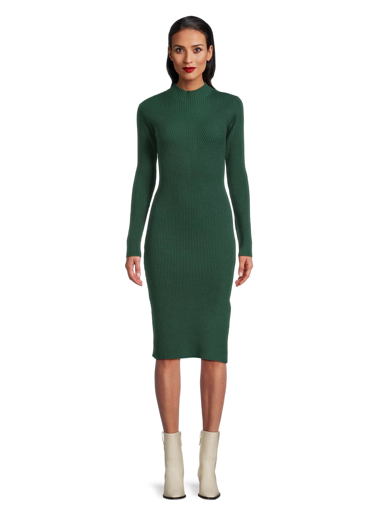 Liv & Lottie Women’s Juniors Midi Sweater Dress with Long Sleeves, Sizes S-XL - Walmart.com | Walmart (US)