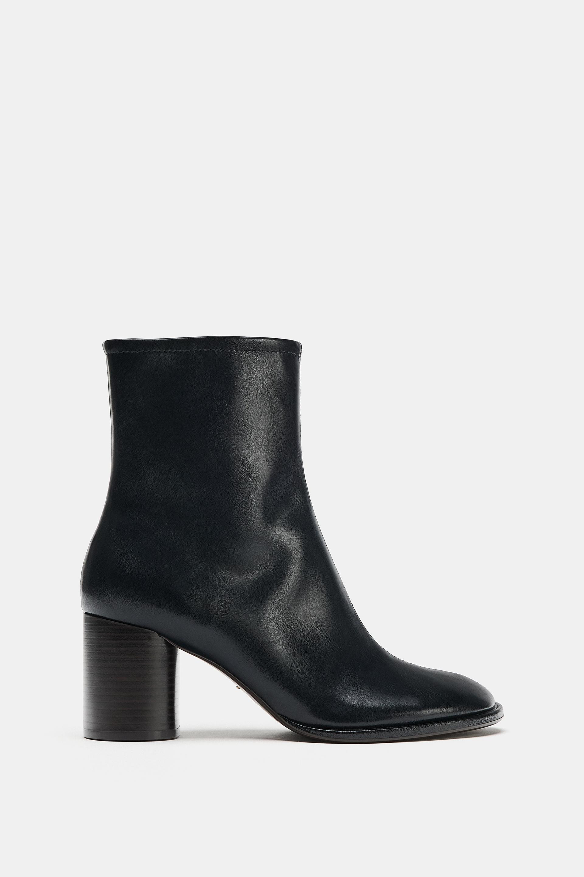 Zara - Heeled Ankle Boots - Black - 10 - Woman | Zara US