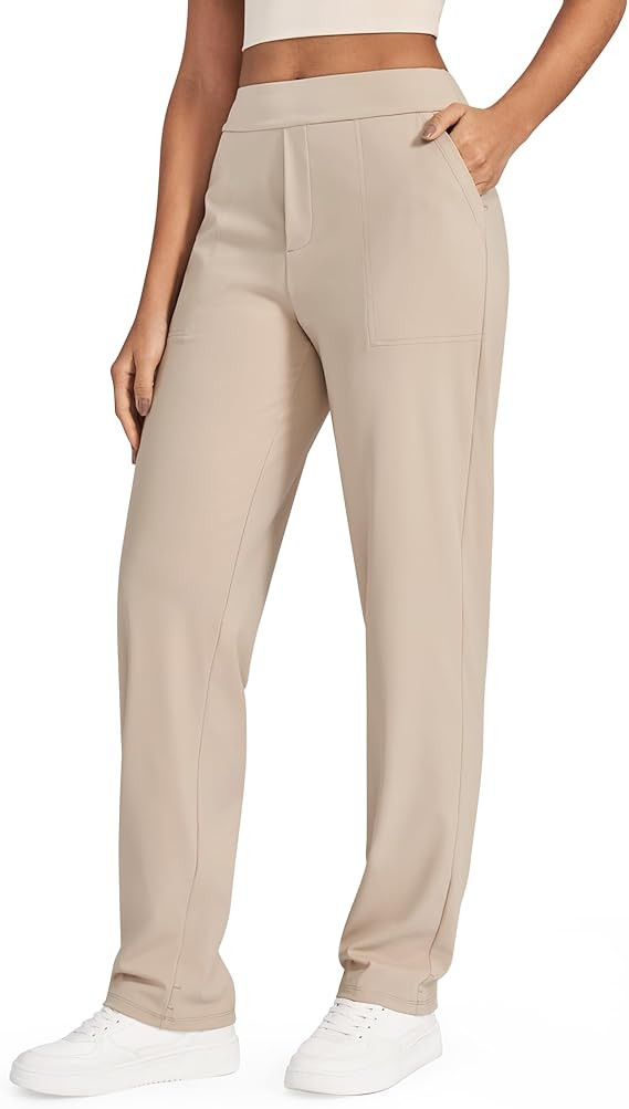 Amazon.com: G4Free Casual Pants for Women Stretch Lounge Yoga Dress Pants with Pockets Office Wor... | Amazon (US)