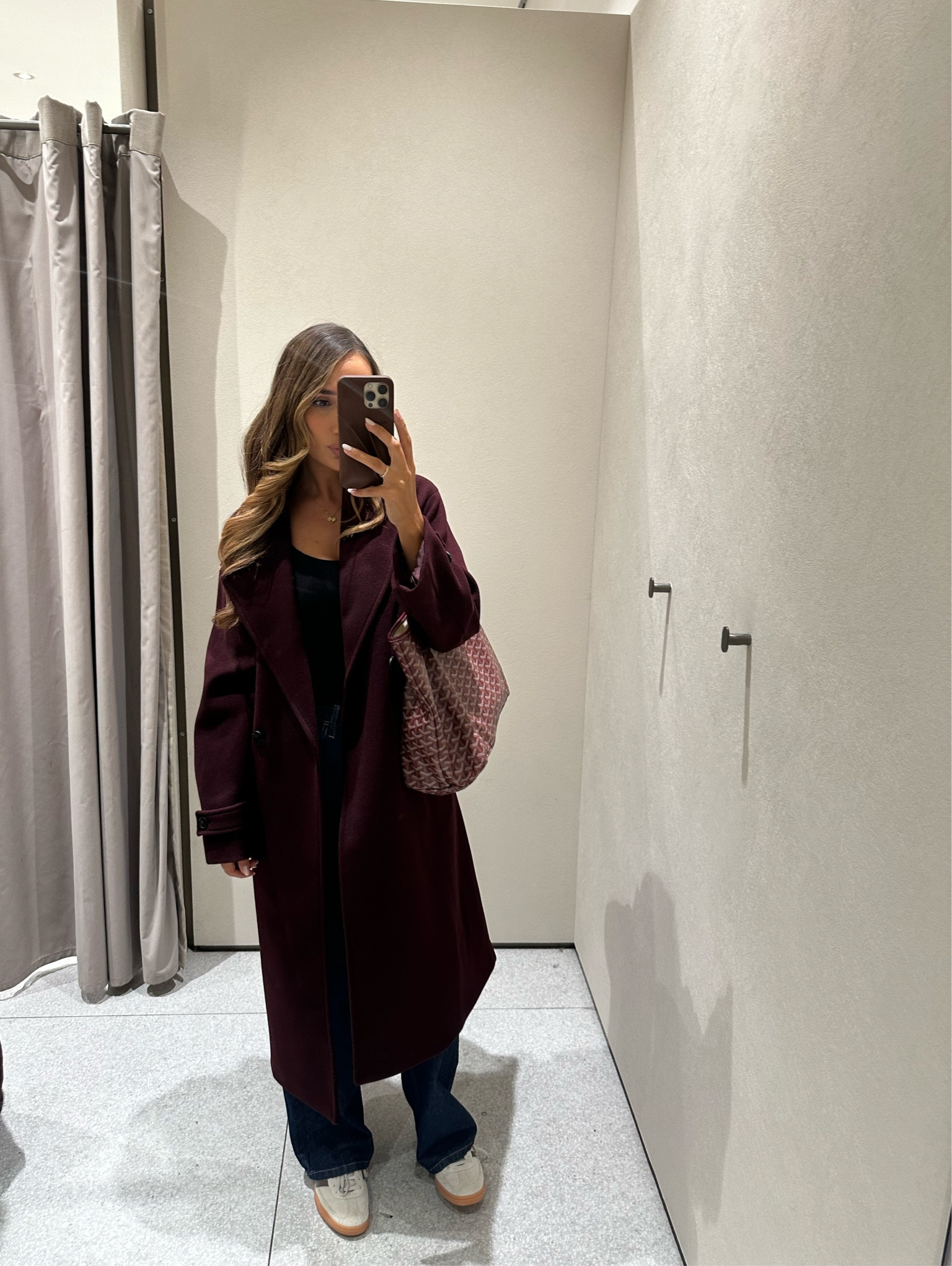 Burgundy long coat 