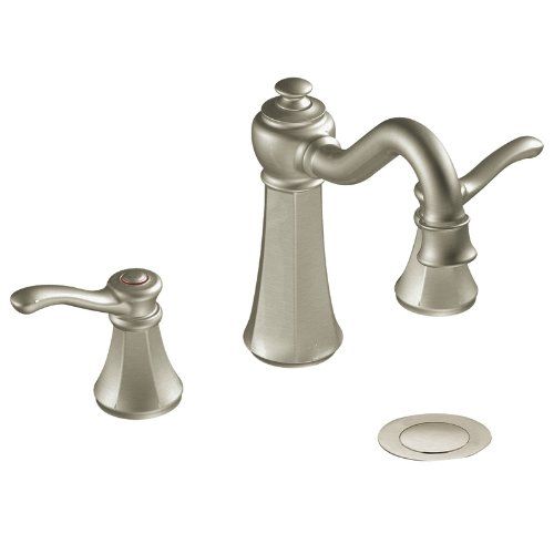 Moen T6305BN Vestige Two-Handle High Arc Bathroom Faucet without Valve, Brushed Nickel | Amazon (US)