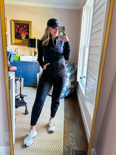 Weekend outfit for running errands and a family outing to the golf course! 

These joggers are the best! I wore them before, during and after pregnancy - they’re c-section friendly too. I have an XS petite. My vest is a size 4 and pretty snug. I wish I had a size 6  

#LTKActive #LTKfitness #LTKbump