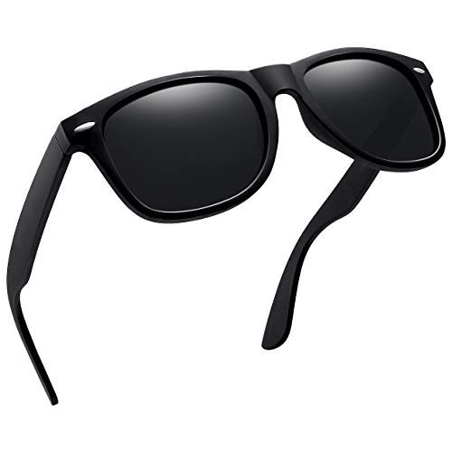 Joopin Polarized Sunglasses UV400 Trendy Square Shades for Men Women Retro Sun Glasses Sunnies (Black Simple packaging) | Amazon (US)