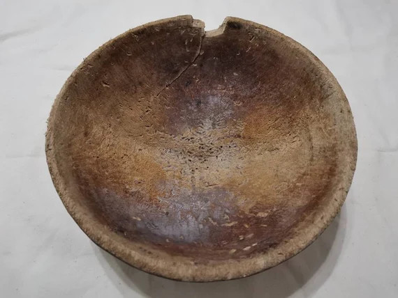 Antique Wood Dough Bowl. Vintage Wooden Primitive Round Bowl Centerpiece Oval Rustic Decor Primit... | Etsy (US)