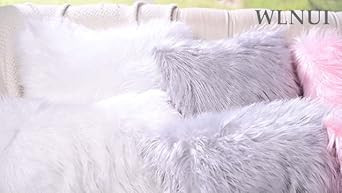 LANANAS Luxury Soft Plush Faux Fur Throw Pillow Covers for Couch Decorative Mongolian Fur Throw P... | Amazon (US)