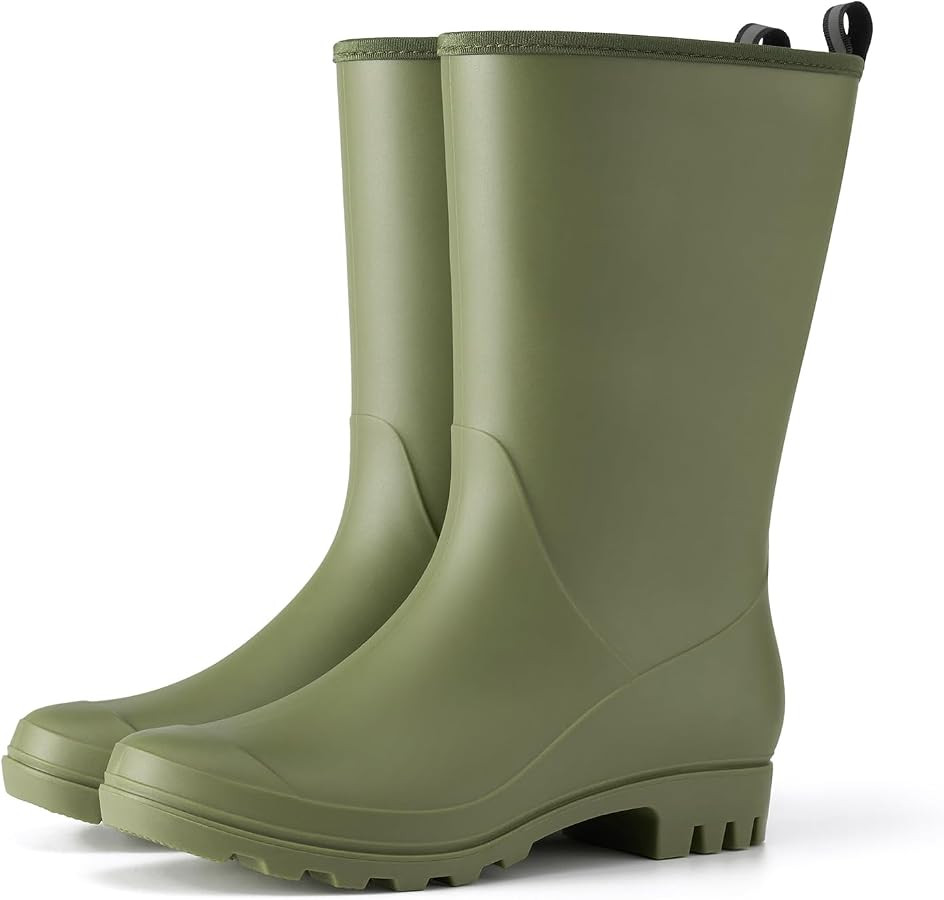 HISEA Women Rubber Boots Wide Calf Rain Boots | Amazon (US)