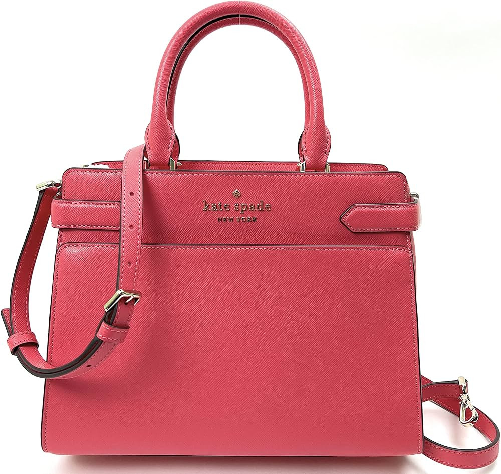 Kate Spade New York Staci Medium Saffiano Leather Satchel Purse (Watermelon) | Amazon (US)