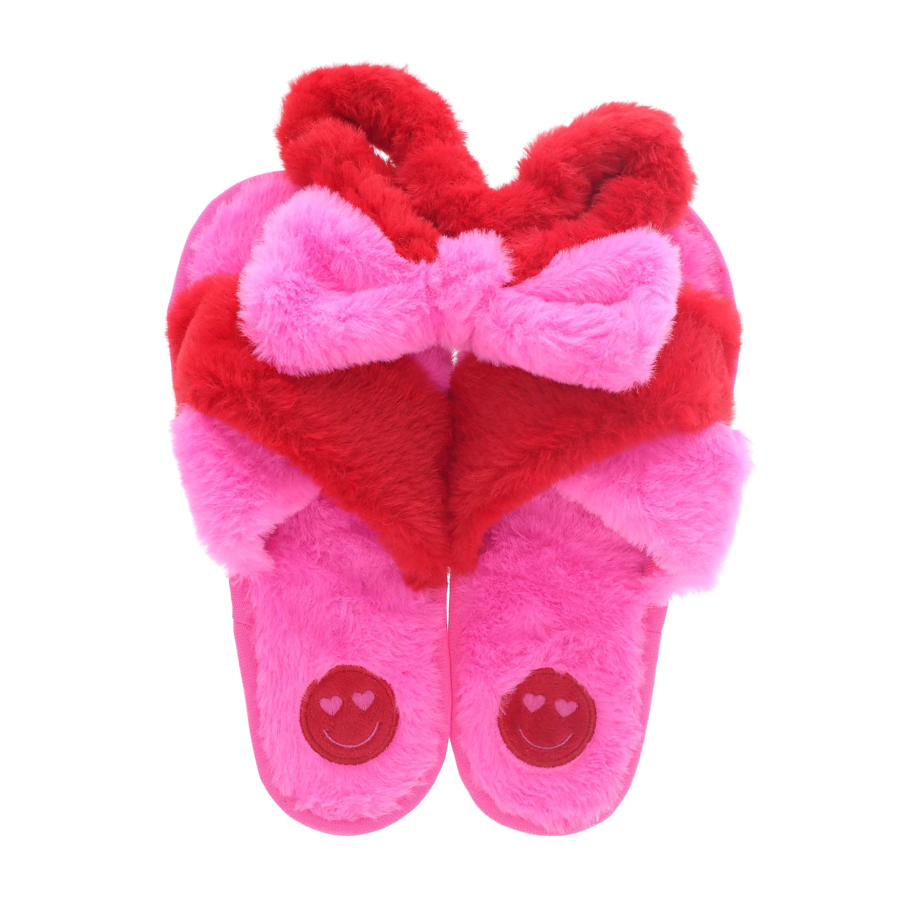 Valentine's Day 11.5in Pink & Red Slippers & Headband Set for Adults by Way To Celebrate | Walmart (US)