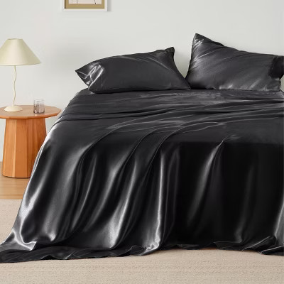 Bedsure-Satin Sheet Set – Luxury & Ultra Soft, Silk-Like, Non-Fading & Wrinkle-Free | Target