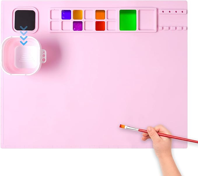 AWOKE Silicone Painting Mat - 20"X16" Silicone Art Mat with 1 Water Cup for Kids - Silcone Craft ... | Amazon (US)