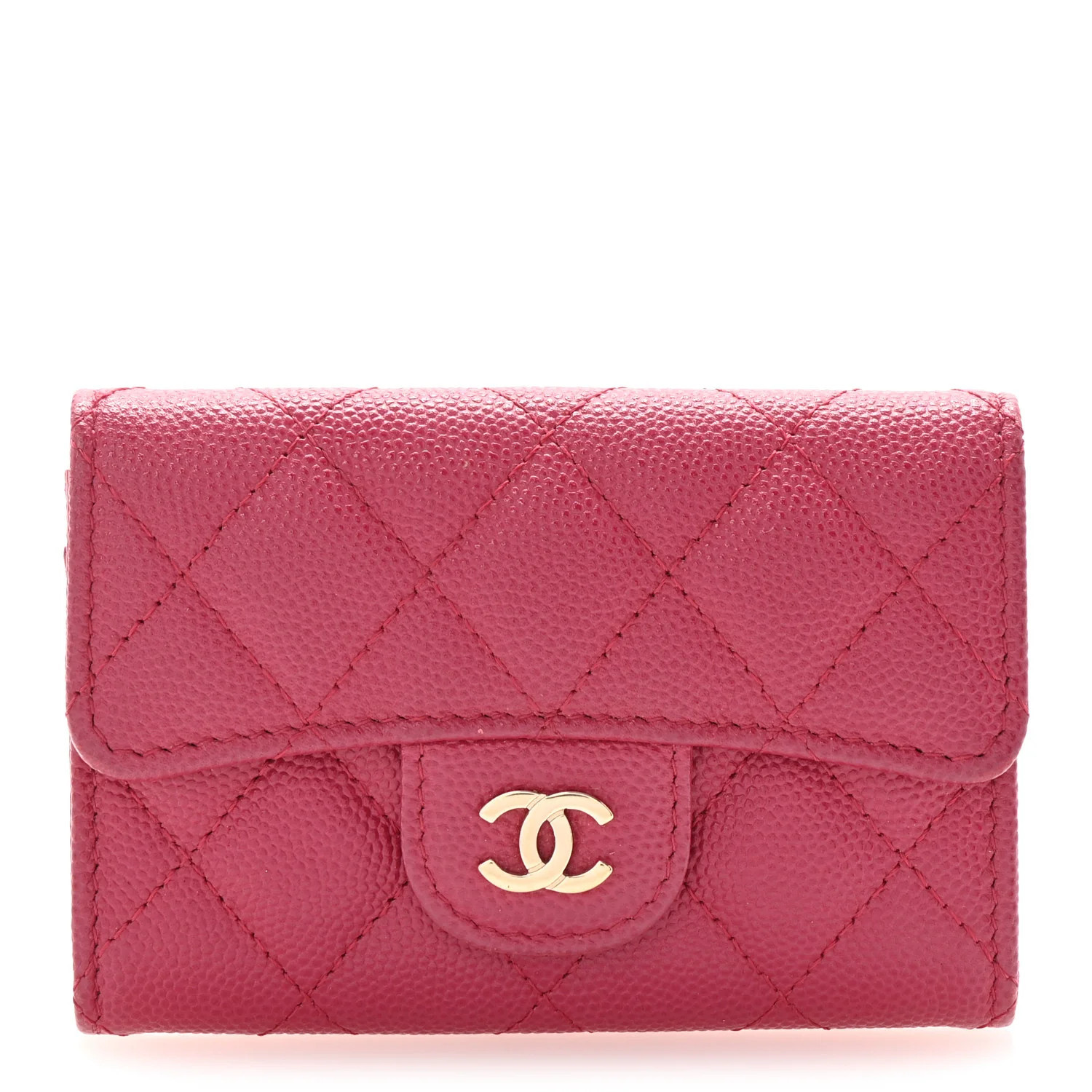 Chanel Caviar Quilted Flap Card Holder Wallet Dark Pink 1703280 | FASHIONPHILE (US)