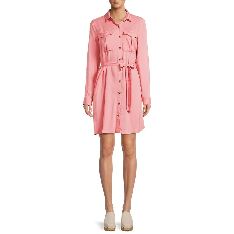 Time and Tru Women's Utility Shirt Dress | Walmart (US)