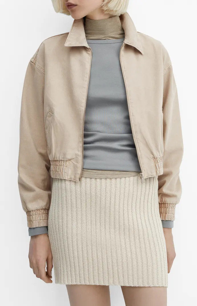 MANGO Denim Bomber Jacket | Nordstrom | Nordstrom