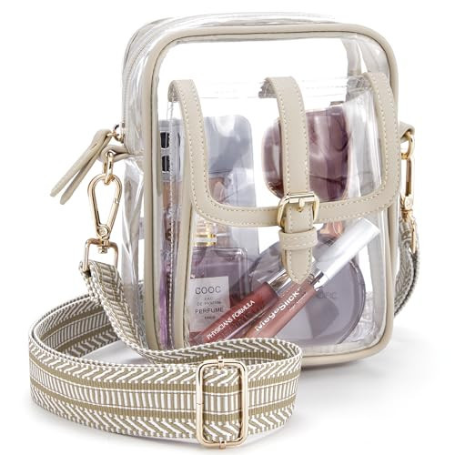 Missnine Clear Crossbody Bag Small Clear Bag Stadium Event Clear Concert Purse for Women with Guitar Starp | Amazon (US)