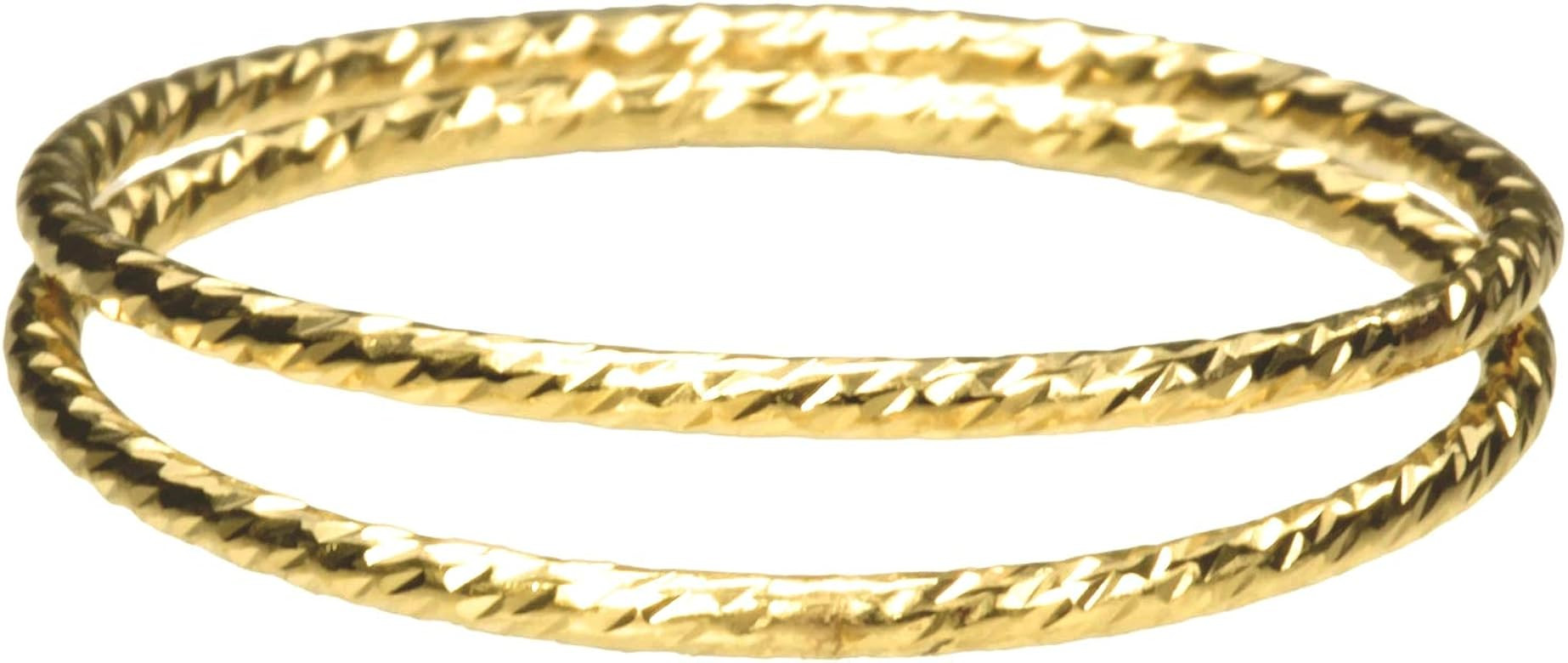 2 14K Gold Filled Sparkle Stacking Ringss Assorted Sizes | Amazon (US)