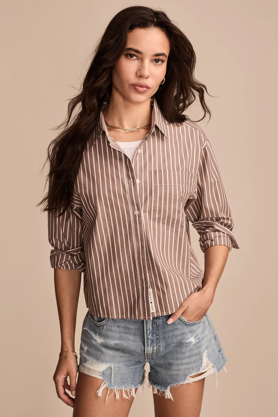 POPLIN CROPPED BUTTON DOWN | Lucky Brand
