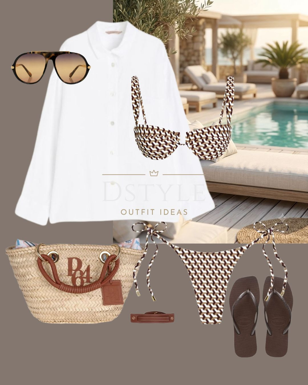 Poolside aesthetic 🏊‍♀️ A geometric print bikini layered under a relaxed white oversized linen shirt with a woven straw tote. Effortless beach vacation outfit details!

#BikiniStyle #LinenCoverUp #BeachBag #PoolsideChic #VacationInspo

#LTKootd