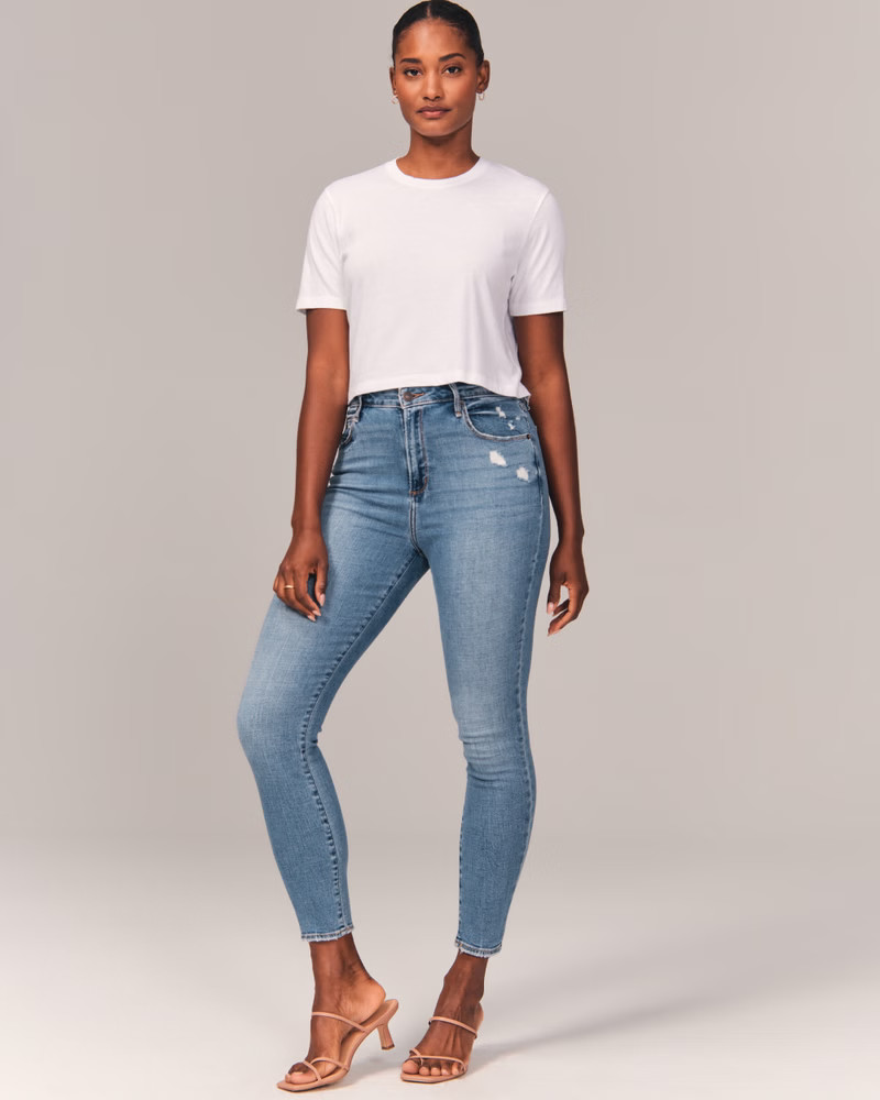 Curve Love High Rise Super Skinny Ankle Jeans | Abercrombie & Fitch (US)