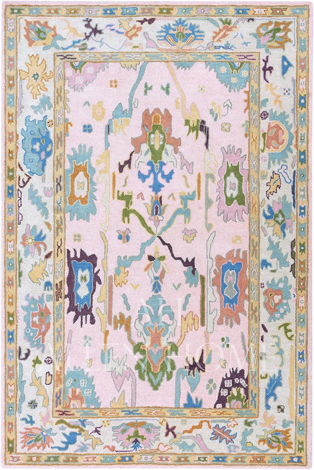 Allen Home Hand Tufted Oushak Wool Rugs - Pastel Ushak Area Carpets Suitable for Living Room, Bed... | Amazon (US)