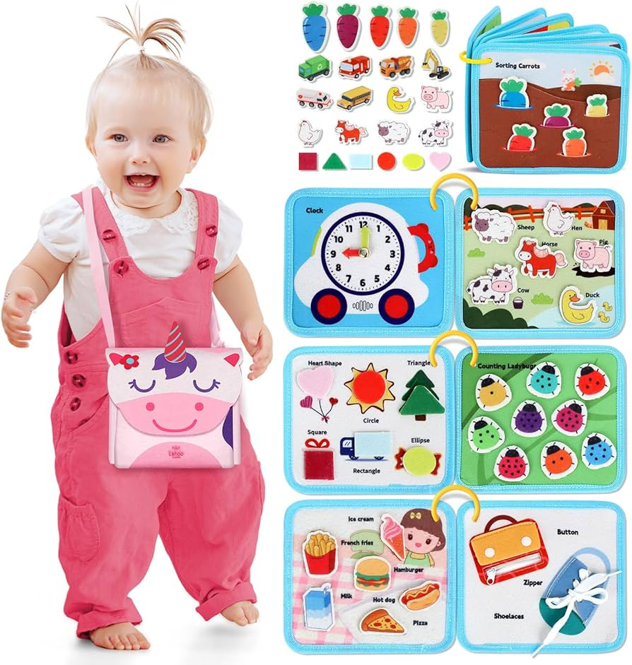 Lehoo Castle Montessori Busy Board for Toddlers 2-4, Busy Book for Toddlers 1-3, Activity Books f... | Amazon (US)