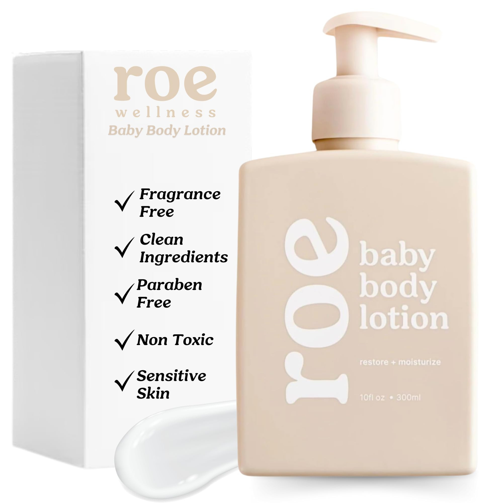 Roe Wellness- Baby Lotion Moisturizer Fragrance-Free | Great For Sensitive Skin Lightweight Moist... | Amazon (US)