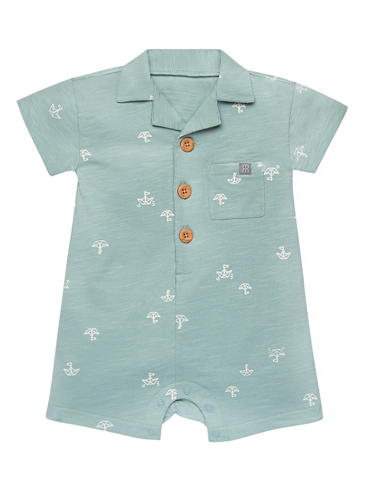 Modern Moments by Gerber Baby Boy Short Sleeve Romper, Sizes 0/3 Months - 24 Months | Walmart (US)