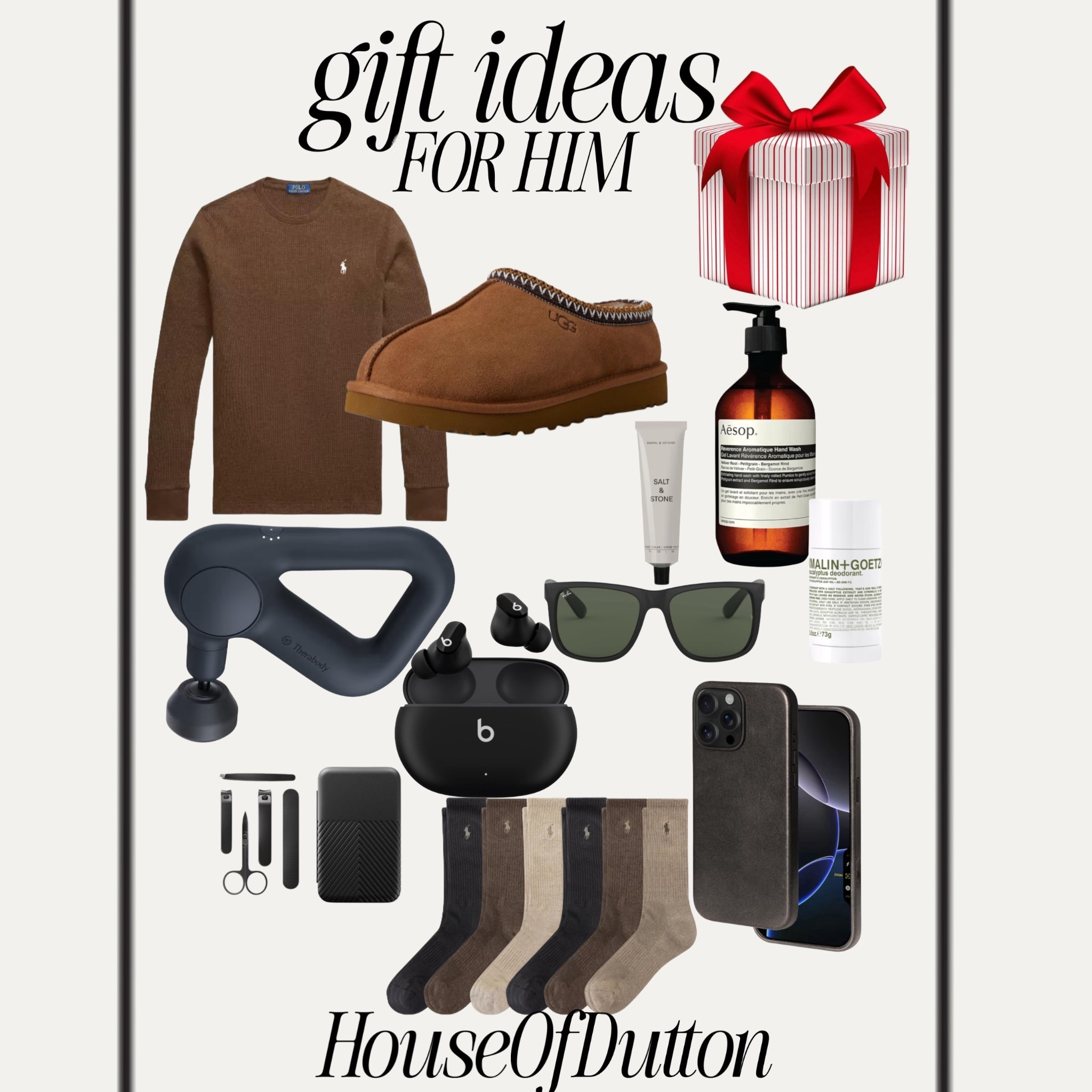 Gifts he’ll use every single day.
My curated picks for comfort, grooming, and gadgets 

#giftideasforhim #mengifts #himgiftguide #malinandgoetz #aesop #mensgrooming #mensskincare #menssocks #menslounge #beatsbuds #mensfashionfinds #massagergun #techgifts #iphonecase #amazonformen #ltkformen #ltkholidaygifts #ltkfinds #giftguide2025


#LTKCyberWeek #LTKGiftGuide #LTKMens