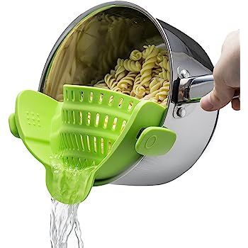 Kitchen Gizmo Snap N Strain Strainer, Clip On Silicone Colander, Fits all Pots and Bowls - Lime G... | Amazon (US)