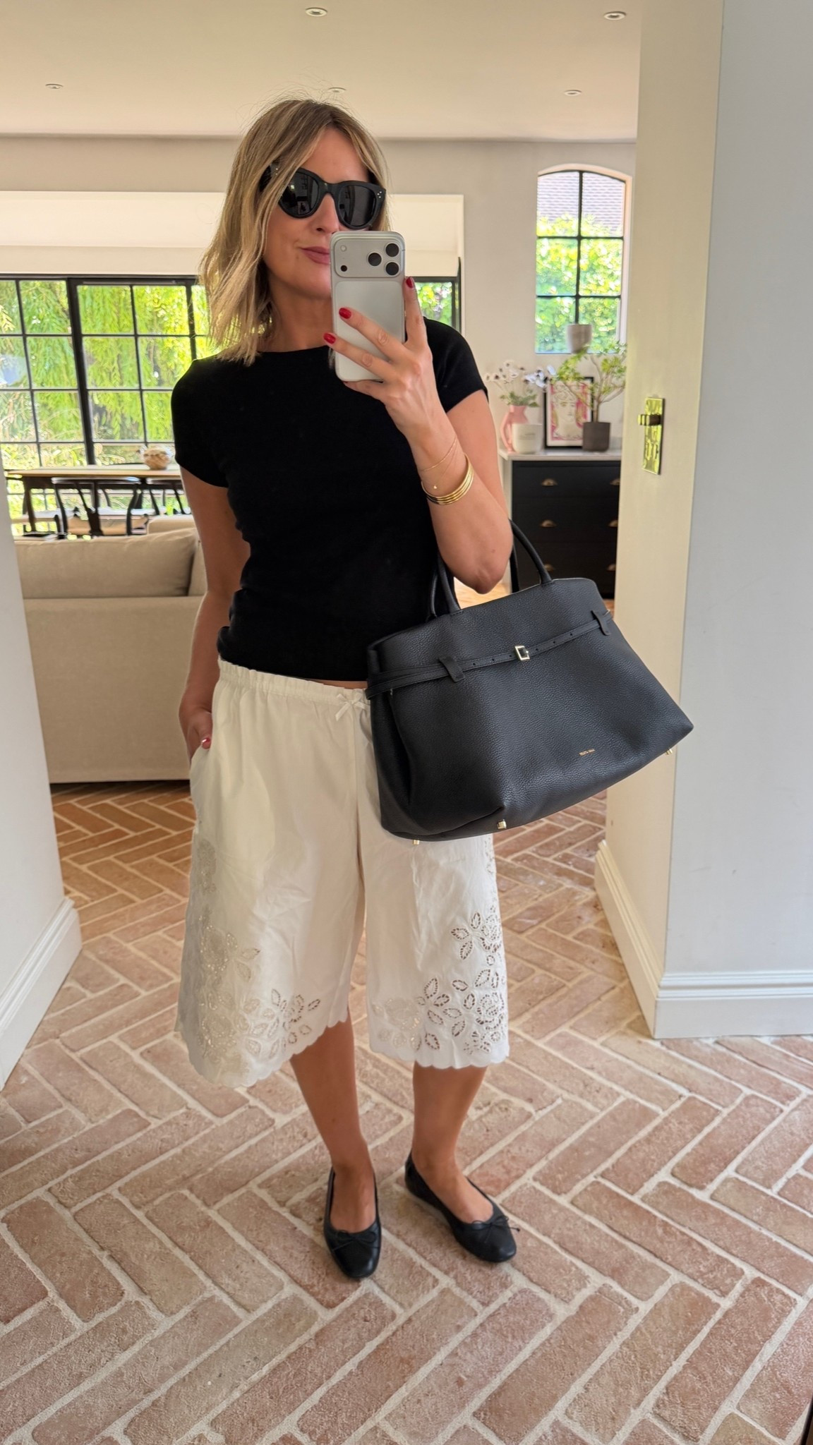 Long shorts outfit - baby tee and ballet pumps 🖤

#LTKsummer #LTKeurope #LTKuk
