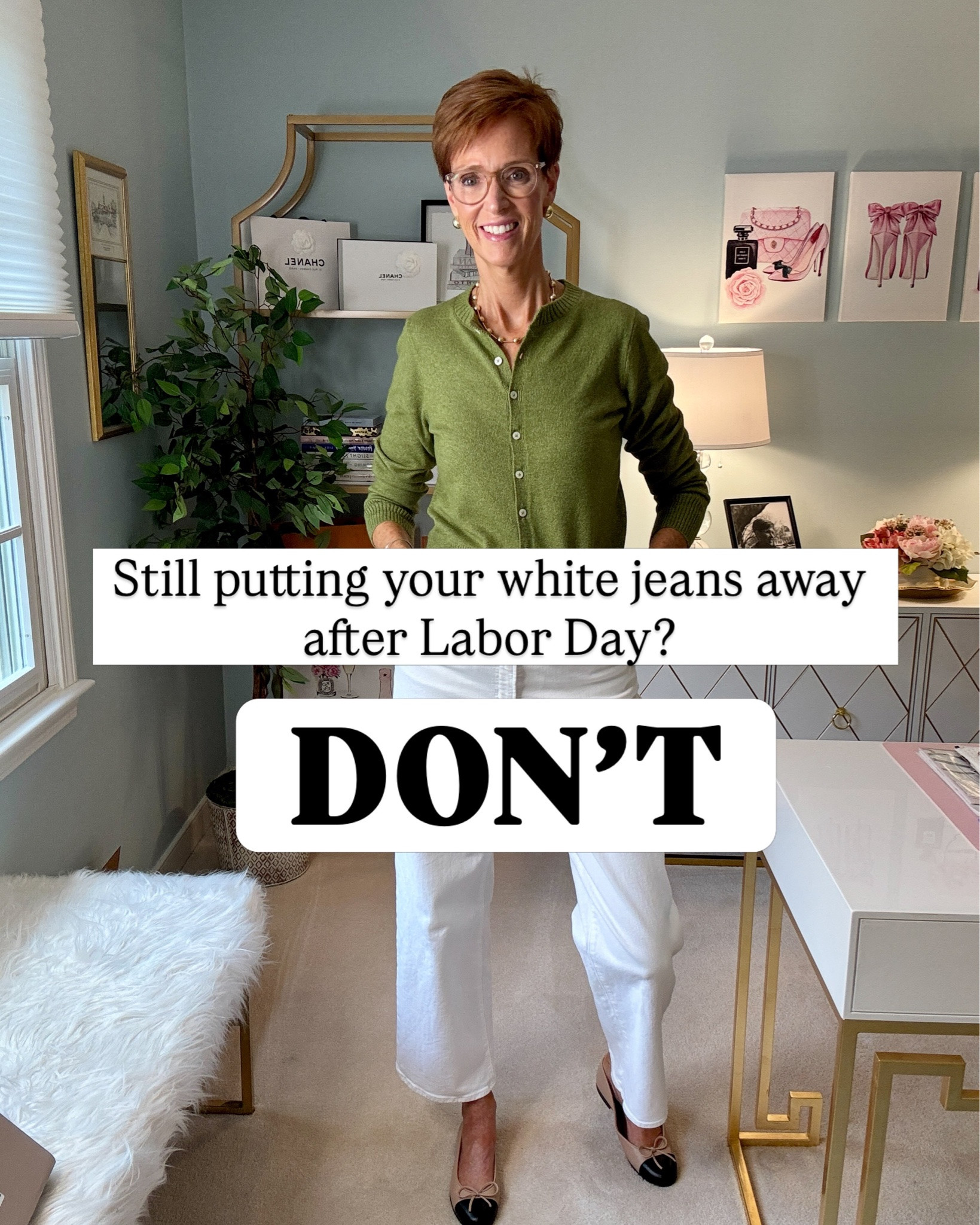 I will keep talking about this! White jeans after Labor Day? I’m firmly in the YES camp.

Comment SHOP and I’ll DM the links to you!

The trick is changing what you wear WITH them. Instead of treating white denim like a summer piece, I’m pairing it with the colors, textures and layers I naturally reach for in fall: camel, black, beige, brown and deeper greens.

For these four early fall outfits, I styled both straight-leg and wide-leg white jeans to show just how versatile white denim can be once the weather starts to change.

And I want to know where you stand: do you wear white jeans into fall, or does that old Labor Day rule still have a hold on you?

SAVE this for those first cool fall days, and SHARE it with the friend who needs permission to keep her white jeans out.

#WhiteJeansOutfits #FallOutfitIdeas #Over40Style #ClassicStyle

#LTKootd #LTKOver40 #LTKTall