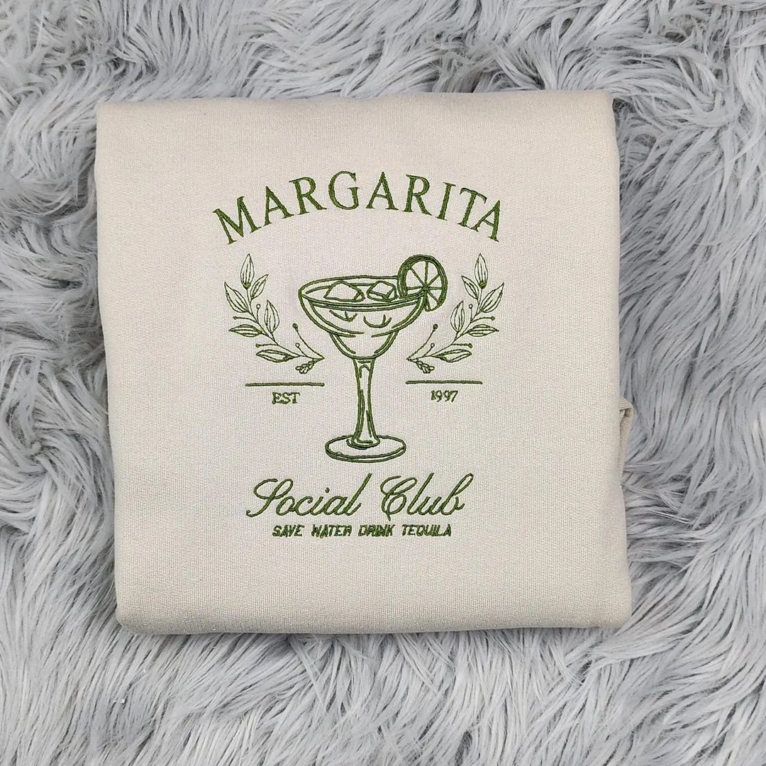 Margarita Social Club Embroidered Crewneck Margarita Crewneck Custom Social Club Shirt Cocktail T... | Etsy (US)
