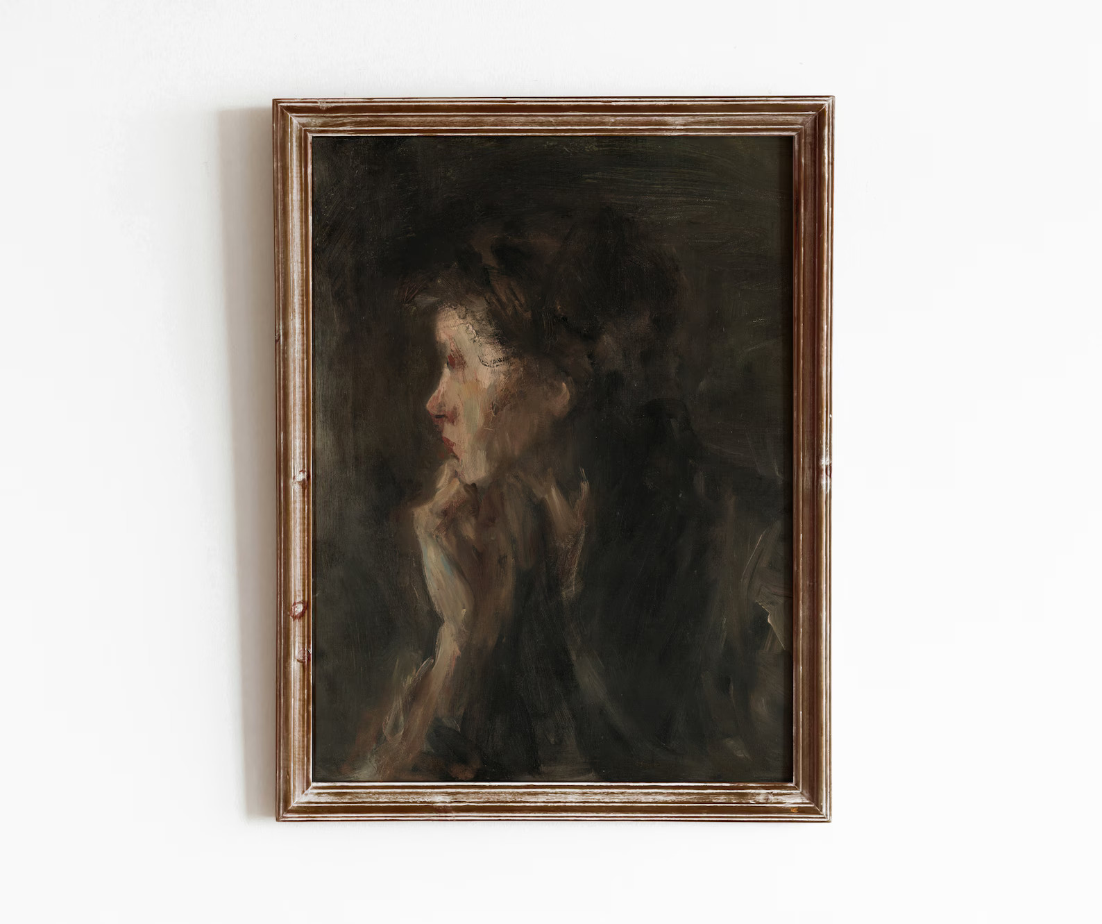 Contemplation Moody Side Portrait Vintage Oil Painting - Etsy Canada | Etsy (CAD)