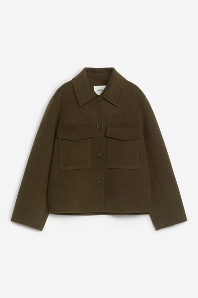 Double-Face Wool Overshirt – Khaki Green – Women – ARKET EU | Arket EU