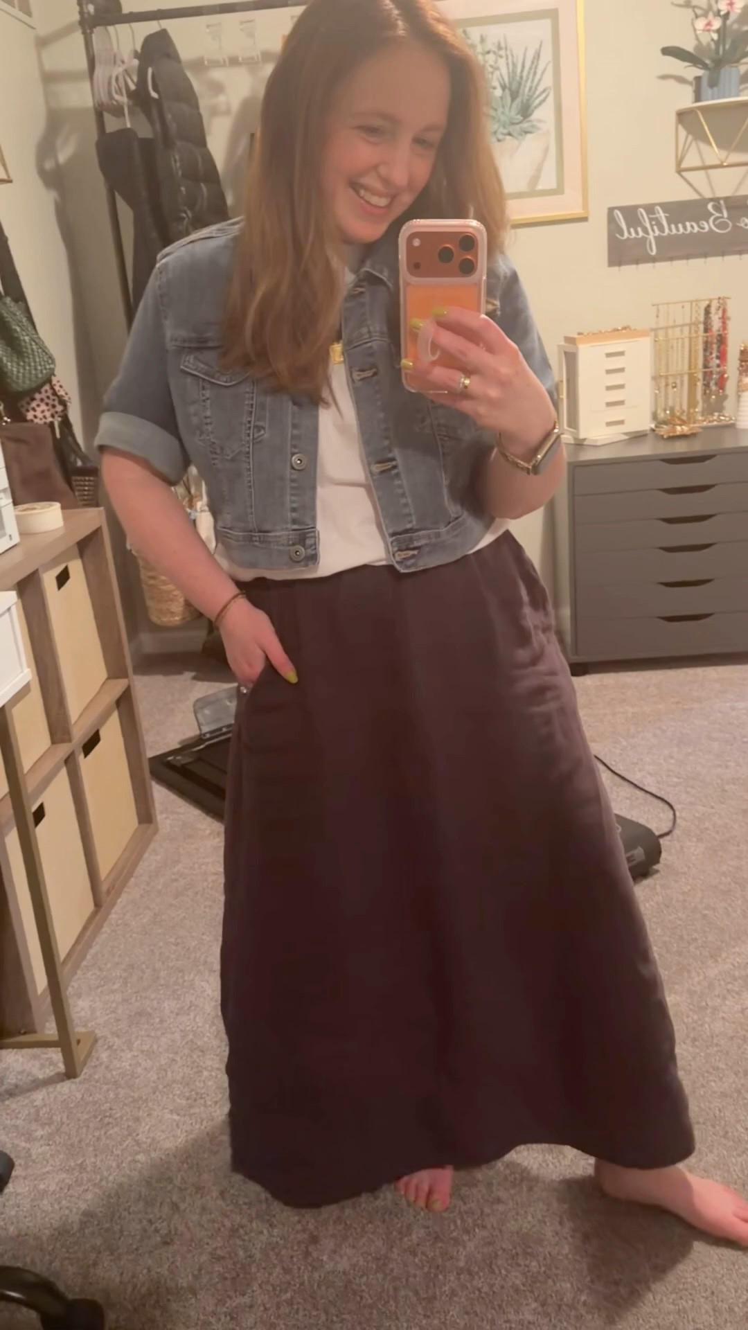 I wish I took this video in better lighting but this is definitely an outfit I will wear on repeat this spring and summer!  The skirt has a matching tank, but I decided to pair it with a top and a denim jacket that I just got from a local boutique!

#LTKgrwm #LTKootd #LTKdayinmylife