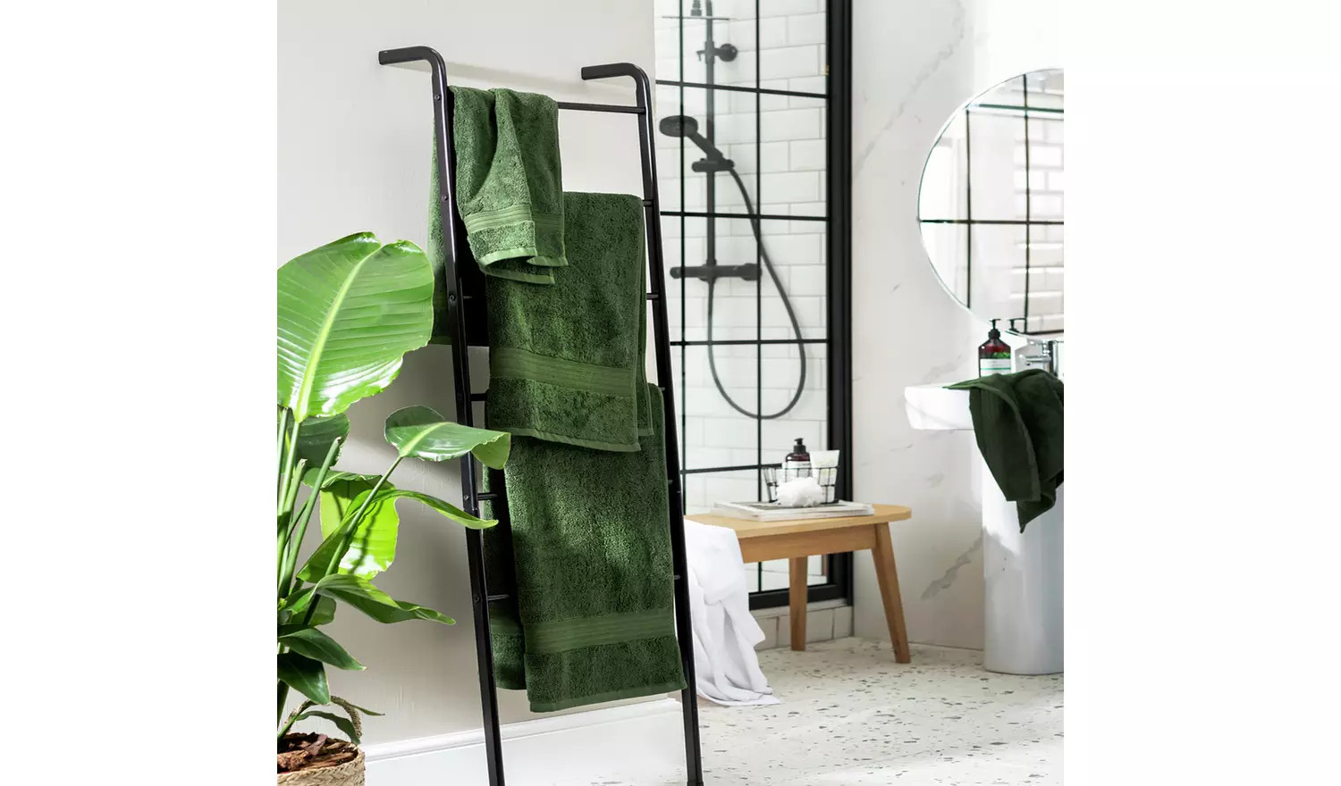 Habitat Egyptian Cotton 4 Piece Towel Bale - Forest Green | Habitat UK