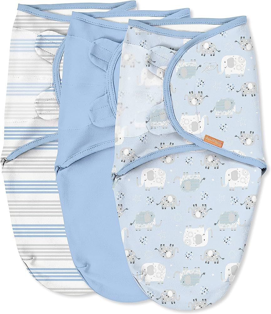 SwaddleMe Original Swaddle – Size Small/Medium, 0-3 Months, 3-Pack (Elephant Stripes) | Amazon (US)