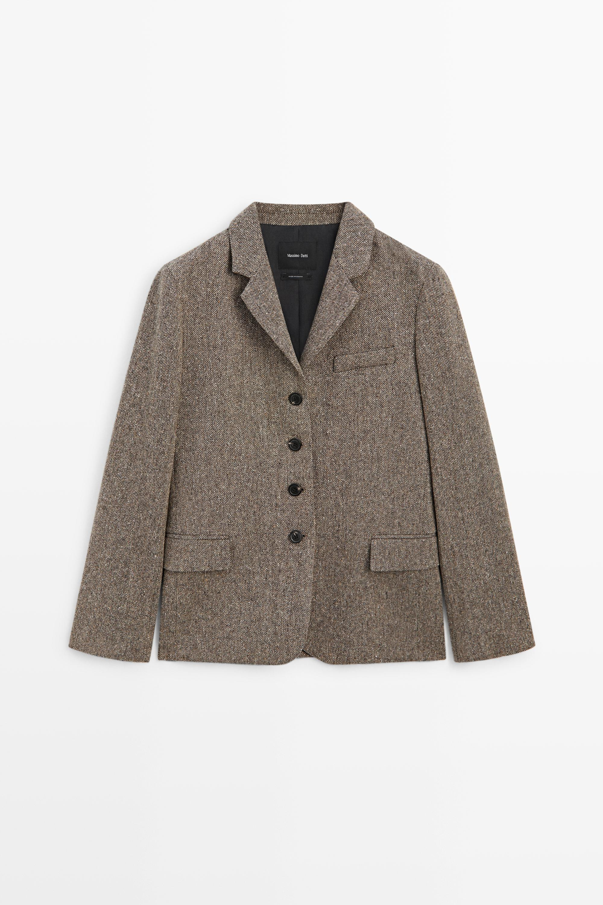 Kurzer Blazer aus Wollmischgewebe | Massimo Dutti DE