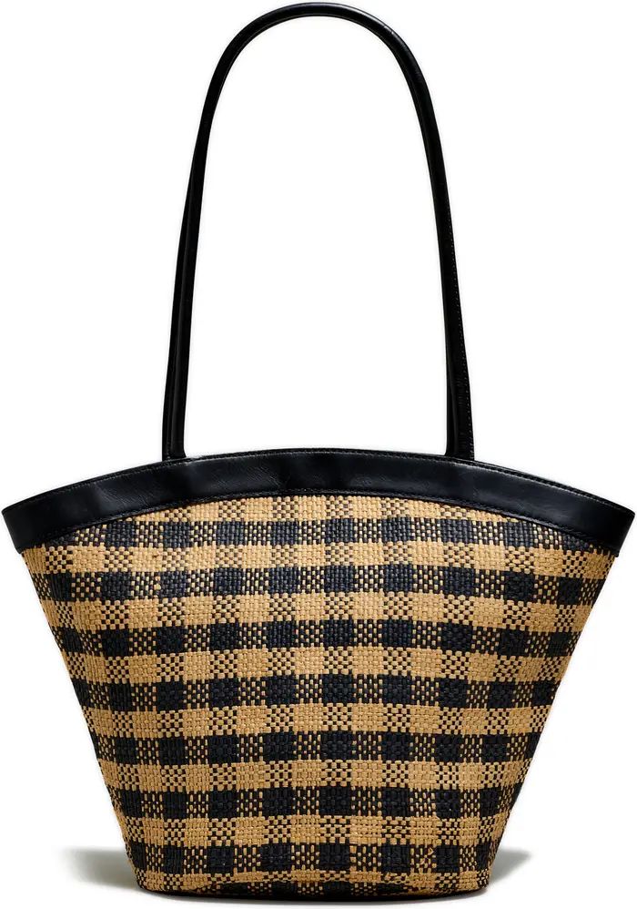 Market Check Woven Straw Basket Tote | Nordstrom Rack