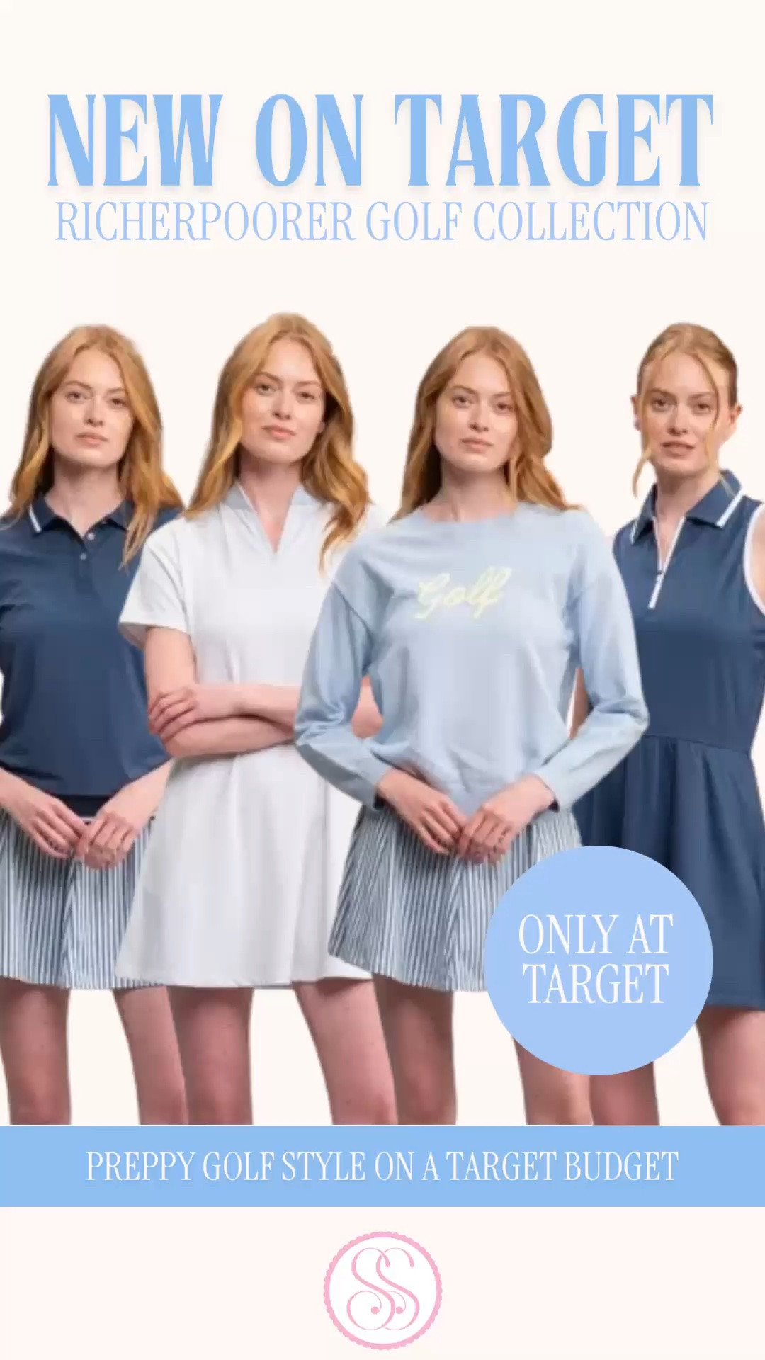 Target golf clothes | women’s golf outfits | golf dress | golf skort | preppy golf style

Target just launched Richer Poorer Golf, and the women’s side did not forget that golf clothes are still clothes.

The collection has navy and powder blue golf dresses, striped and pleated golf skorts, piped polo shirts, quarter zips, lightweight golf sweaters, cardigans, cropped sweatshirts, tees, and golf hats. The palette is pure country club: navy, white, light blue, cream, yellow, contrast piping, and classic collars. Richer Poorer Golf is new and exclusive to Target. 

These work for tee times, golf lessons, the driving range, women’s golf league, golf tournaments, country club lunches, resort golf, travel, and preppy athleisure days that never make it to the course.

I do not need a handicap to appreciate a navy polo dress and a blue striped skort.

Richer Poorer Golf, Target golf collection, Target golf clothes, Target fashion finds, Target style, women’s golf outfits, golf outfits women, cute golf outfits, women’s golf clothes, golf attire women, ladies golf outfit, golf outfit ideas, preppy golf outfit, country club outfit, golf dress women, polo golf dress, golf skort women, pleated golf skort, golf skirt outfit, golf polo women, women’s golf tops, golf sweater women, golf quarter zip women, golf cardigan, golf hat women, golf capsule wardrobe, beginner golf outfit, golf course outfit, driving range outfit, golf tournament outfit, women’s golf league outfit, resort golf outfit, preppy activewear, affordable golf clothes

#TargetFinds #TargetStyle #GolfOutfit #GolfStyle #PreppyStyle #WomensGolf

#LTKActive #LTKSeasonal #LTKootd