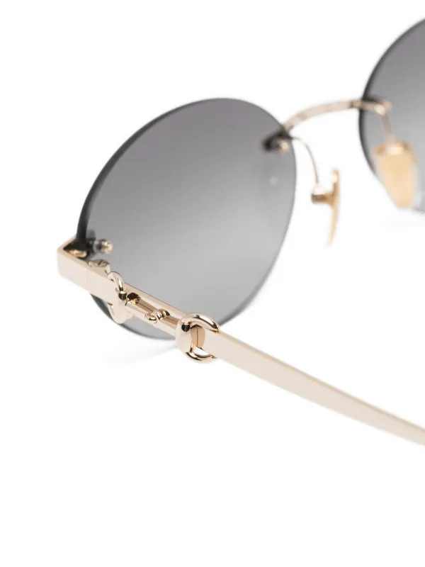 Gucci Eyewear oval-frame Sunglasses | Gold | FARFETCH | Farfetch Global