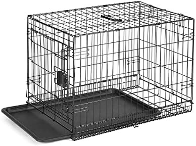 Amazon Basics Foldable Metal Wire Dog Crate with Tray, Single or Double Door Styles | Amazon (US)