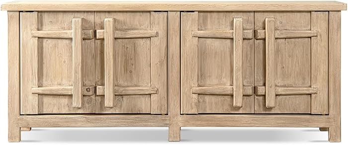 Jennifer Taylor Home Rowan 91" Reclaimed Pine 4-Door Crossbar Sideboard Cabinet, Heritage Light Natural Brown Reclaimed Pine | Amazon (US)