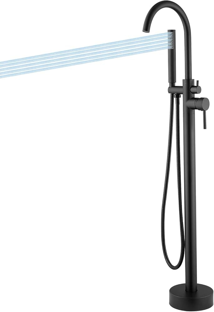 Casavilla Black Bathtub Faucet Set, Freestanding Tub Faucet, Tub Shower Faucet Set with 360 Degre... | Amazon (US)