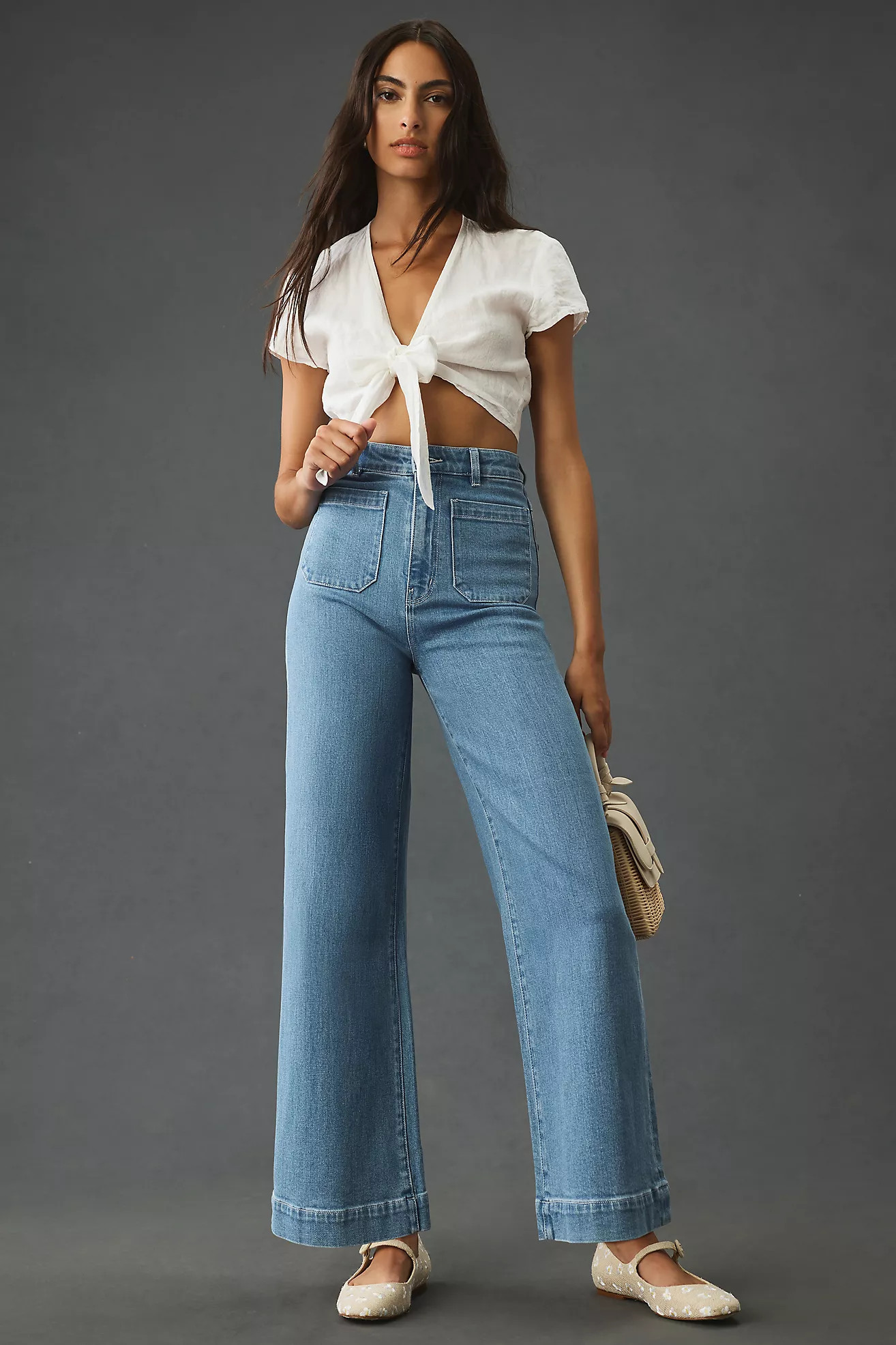Rolla's Sailor High-Rise Wide-Leg Crop Jeans | Anthropologie (US)