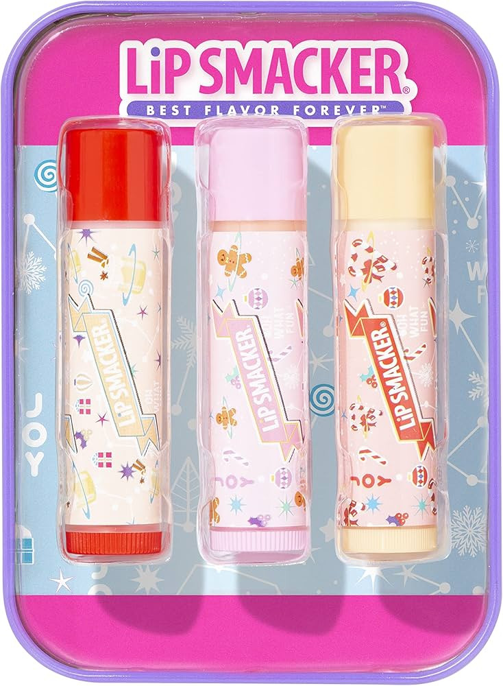 Lip Smacker Holiday Christmas Flavored Lip Balm Original & Best Tin - Moisturizing, Soothing Trio... | Amazon (US)
