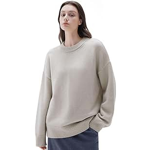 SUUKSESS Women Cashmere Oversized Long Sleeve Pullover Sweater Crew Neck Jumpers | Amazon (US)