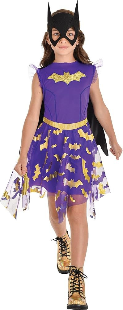 Party City Glitter Batgirl Costume for Girls - DC Comics Costume Includes Printed Dress, Mask, & ... | Amazon (US)