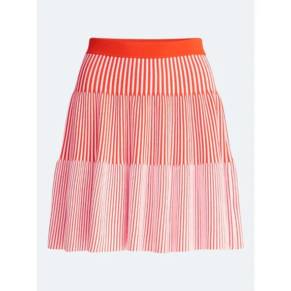 Free Assembly Women's and Women's Plus Ribbed Stitch Tiered Mini Skirt. Sizes XS-4X | Walmart (US)